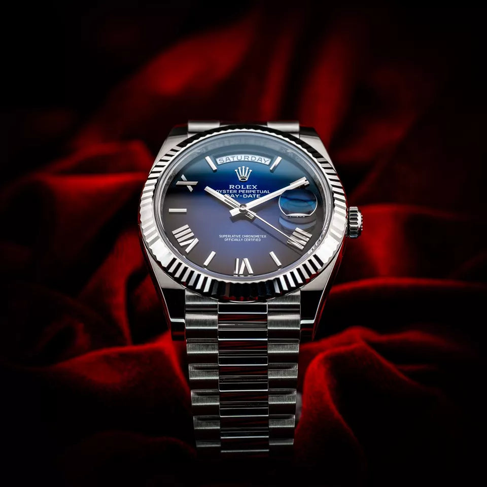 2024 Rolex Day-Date 228239 40mm Blue Ombre Roman