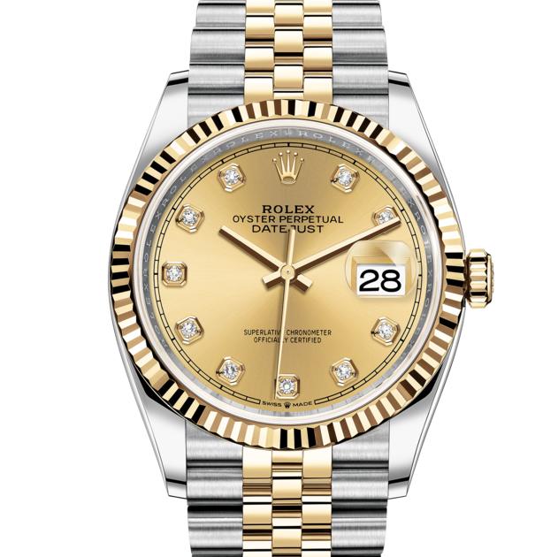 DATEJUST GRIS/JAUNE SERTI
