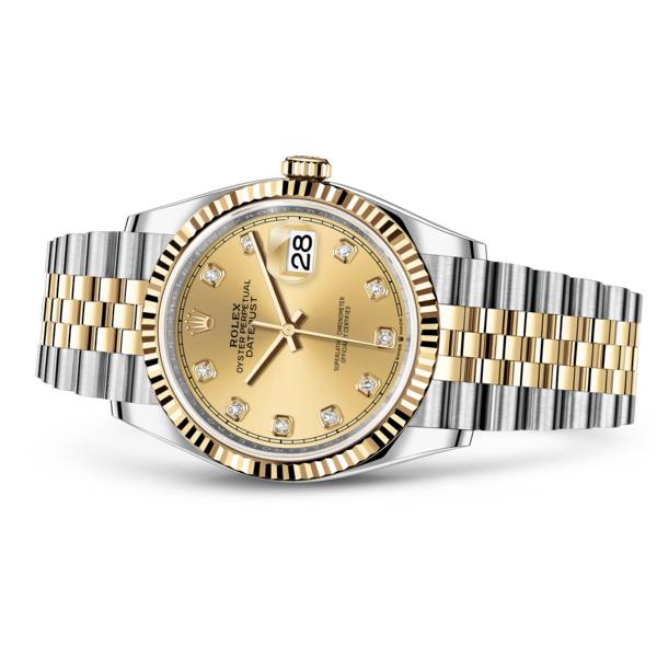 DATEJUST GRIS/JAUNE SERTI