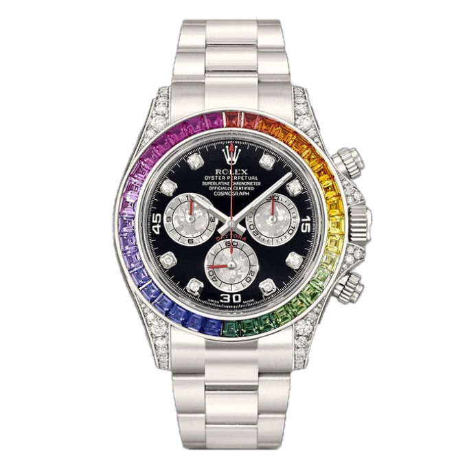 Rolex Daytona Silver Rainbow Diamond