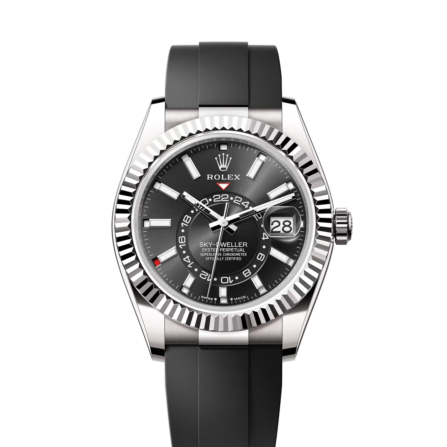 Rolex Sky-Dweller M336239-0002 - Bright black dial, fluted bezel