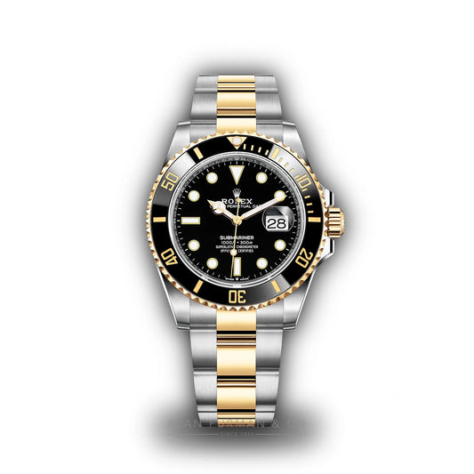 ROLEX SUBMARINER BLACK AND GOLD