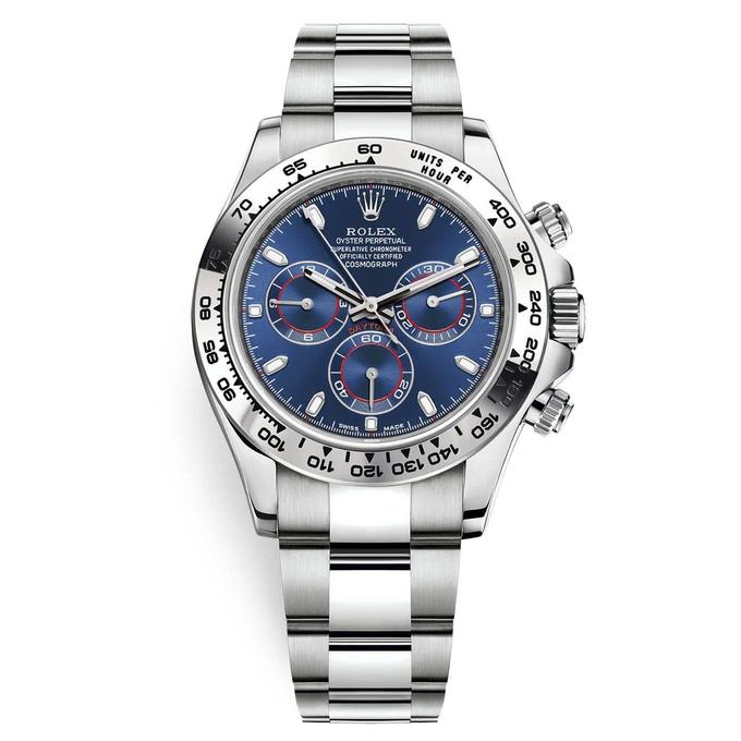 Rolex Cosmograph Daytona 116509 Blue Index Oyster White Gold