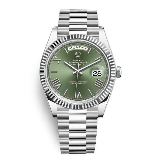 ROLEX PRESIDENT DAY-DATE 40MM - OLIVE WHITE GOLD