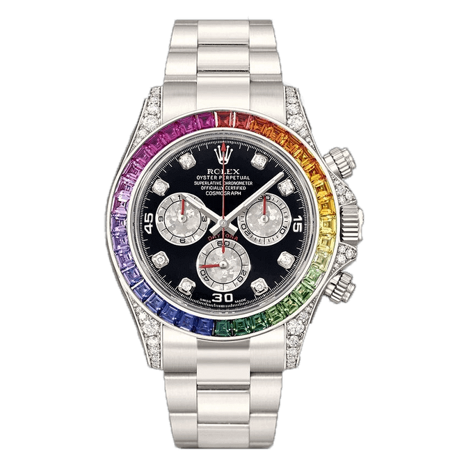 Rolex Daytona Silver Rainbow Diamond