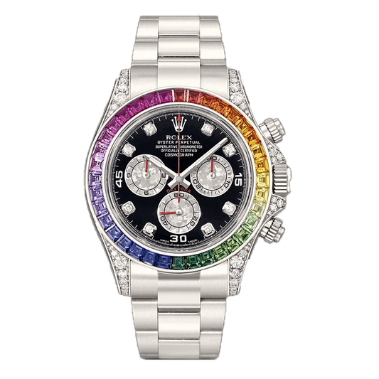 Rolex Daytona Silver Rainbow Diamond