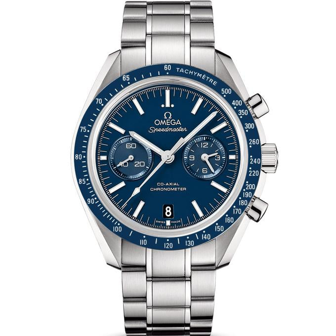 Omega Speedmaster Moonwatch Co-Axial Blue Dial Titanium Men's Watch