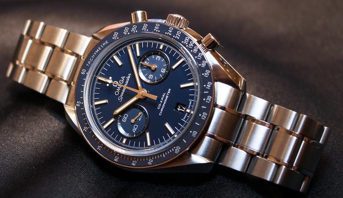 Omega Speedmaster Moonwatch Co-Axial Blue Dial Titanium Men's Watch