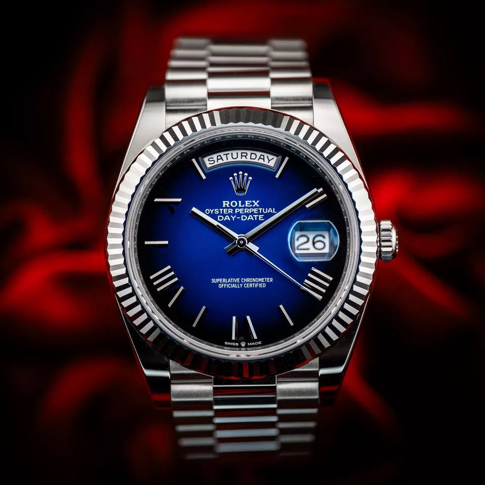 2024 Rolex Day-Date 228239 40mm Blue Ombre Roman