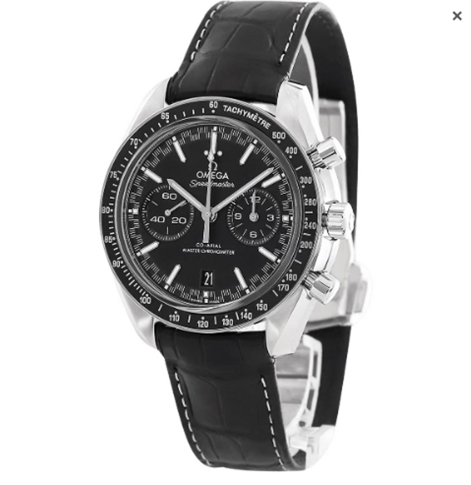 SPEEDMASTER RACING 44,25 MM, ACIER SUR BRACELET EN CUIR