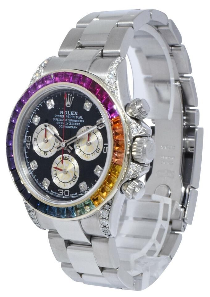 Rolex Daytona Silver Rainbow Diamond