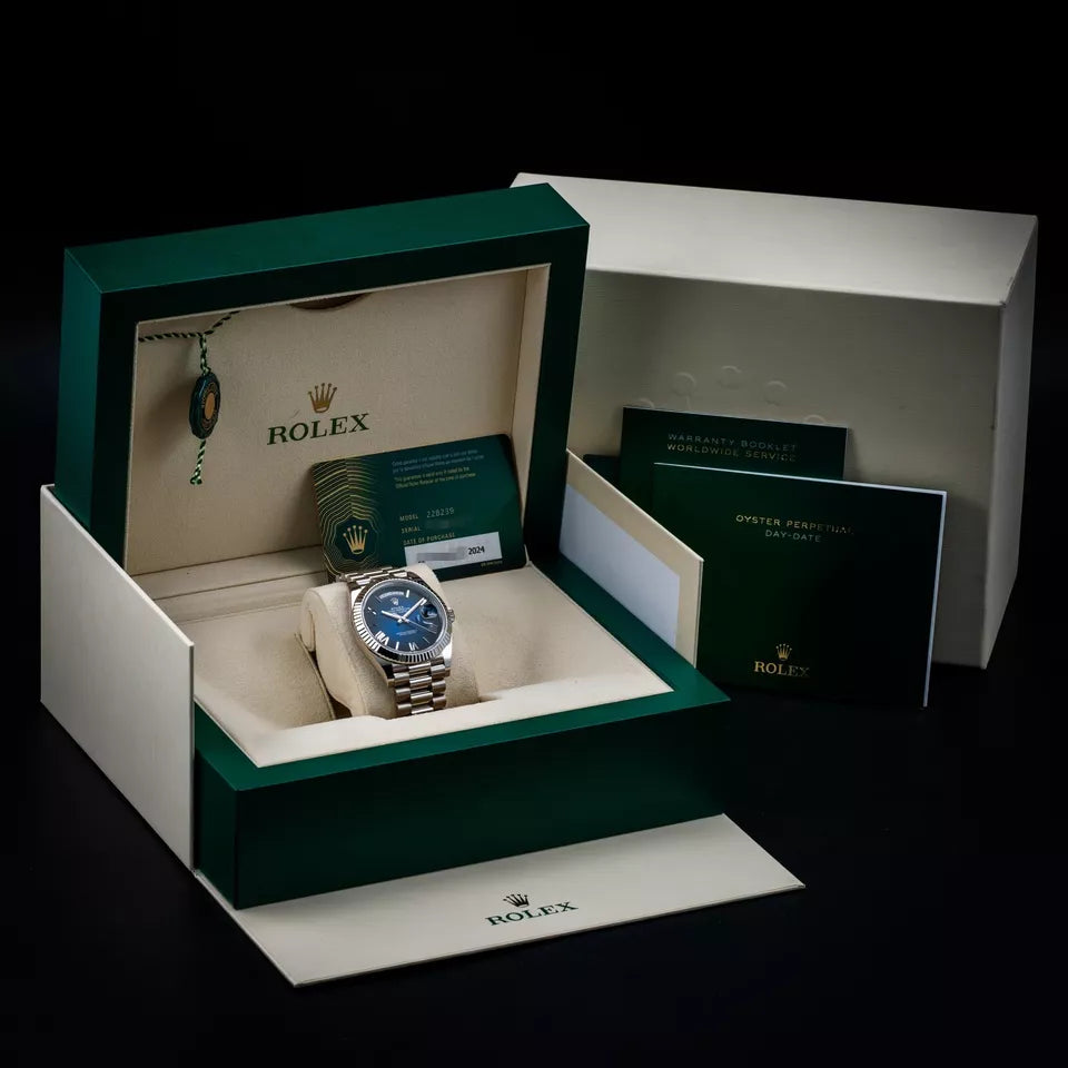 2024 Rolex Day-Date 228239 40mm Blue Ombre Roman