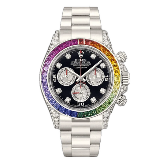 Rolex Daytona Silver Rainbow Diamond